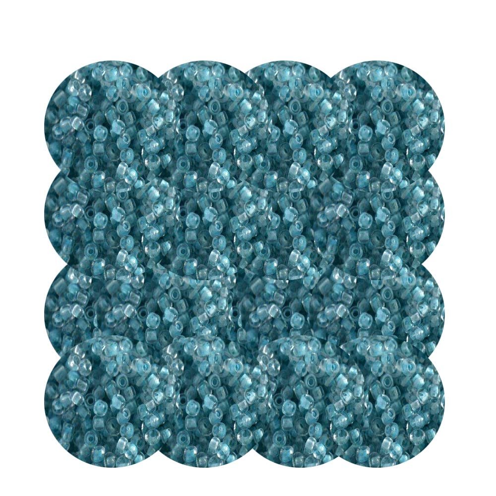 The Design Cart Turquoise Inside Round Seed Beads for Jewelry Making, Bracelet, Necklace, Dress Material,Embriodery Size-8/0-3.0 mm, Pack of 450 Grams
