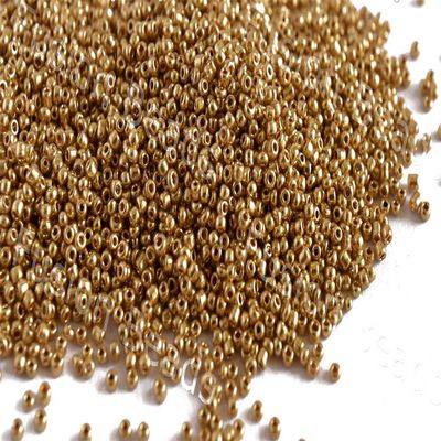The Design Cart Light Uni Gold Round Seed Beads for Jewellery Making, Embroidery, Beading, Art and Craft Supplies (6/0-3.5 mm / 100 Grams) Standard Quality