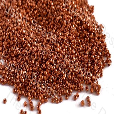 The Design Cart Metalic Uni Copper Round Seed Beads for Jewellery Making, Embroidery, Beading, Art and Craft Supplies (11/0-2.0 mm / 100 Grams) Standard Quality
