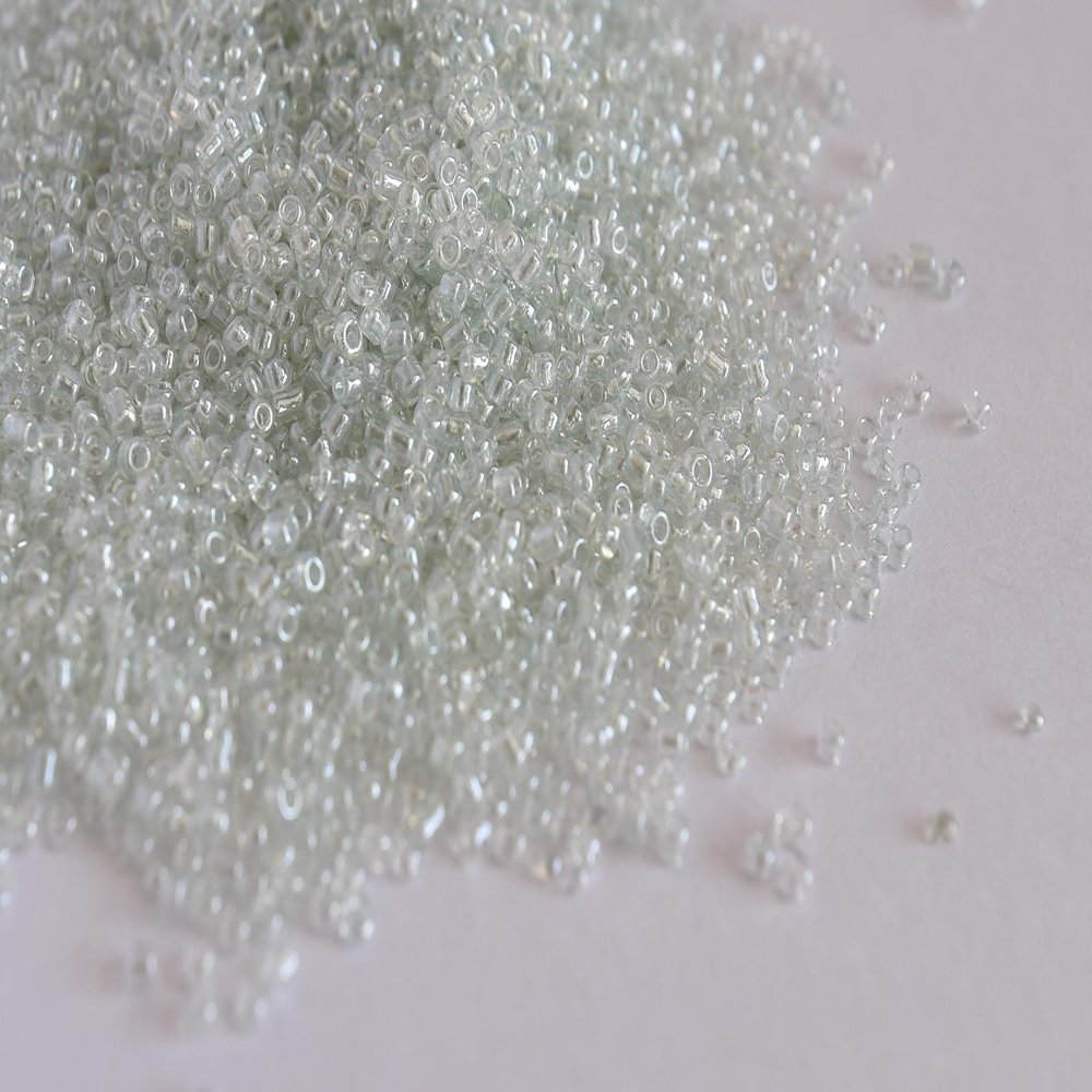 The Design Cart Transparent Luster White/Crystal Round Rocailles/Glass Seed Beads (11/0-2.0 mm) (450 Grams), for ? Jewellery Making, Beading, Arts and Crafts and Embroidery.
