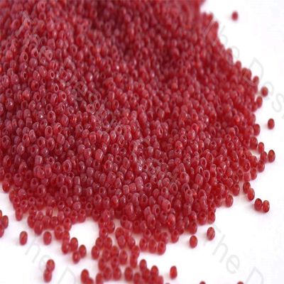 The Design Cart Transparent Dark Red Round Rocailles Seed Beads for Jewellery Making, Embroidery, Beading, Art and Craft Supplies (11/0-2.0 mm) - 100 Grams