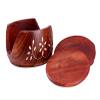 Craft Land Wooden Drink Coasters Wood Table Coaster Set of 4 for Tea Cups Coffee Mugs Beer Cans Bar Tumblers and Water Glasses (Lotus) view 1