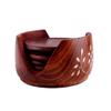 Craft Land Wooden Drink Coasters Wood Table Coaster Set of 4 for Tea Cups Coffee Mugs Beer Cans Bar Tumblers and Water Glasses (Lotus) view 2