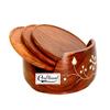 Craft Land Wooden Drink Coasters Wood Table Coaster Set of 4 for Tea Cups Coffee Mugs Beer Cans Bar Tumblers and Water Glasses (Lotus) view 4