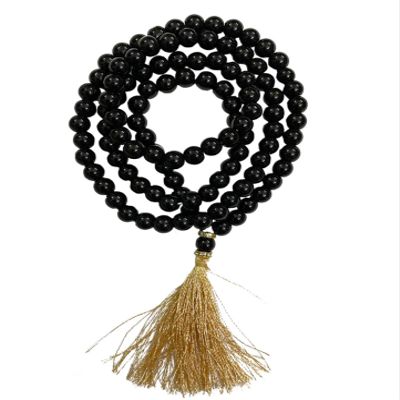 Krisah Agate Stone Hakik Mala (Standard Size Black)