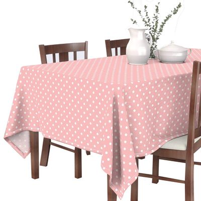 Oasis Home Collections Cotton Printed Table Cloth - 6 Seater - Pink