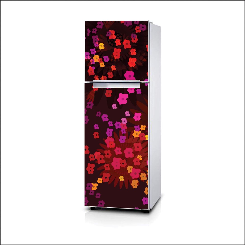 AH Decals Vinyl Flowers Fridge Sticker, 23.62 x 62.99 Inches, Multicolour