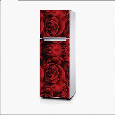 AH Decals Vinyl Rose Wall Fridge Sticker, 23.62 x 0 x 62.99 Inches, Red, Botanical