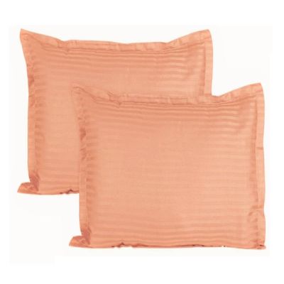 Trance Home Linen 200 TC100% Cotton Large Size 20x30 inch Satin Stripe Pillow Covers | Pillow Cases | Set of 2 Piece Pillow Covers only |Large Size (Peach, 20 X 30 inch)