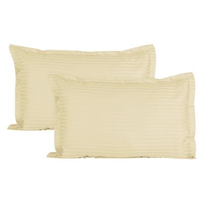 Trance Home Linen 200 TC 100% Cotton Large Size 20x30 inch Satin Stripe Pillow Covers | Pillow Cases | Set of 2 Piece Pillow Covers only |Large Size (Ivory, 20 X 30 inch)