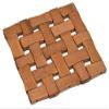 Yellow Weaves 6 Pieces Bamboo Wood Coasters or Heat Insulation Pad/Table Mats Placemats for Big Pans Pots- (15 X 15 Cms) view 2