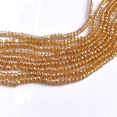 The Design Cart Light Champagne Golden Rainbow Tyre/Rondelle Faceted Crystal Beads (8 mm) (1 String) for Jewellery Making, Beading, Embroidery, Art and Craft
