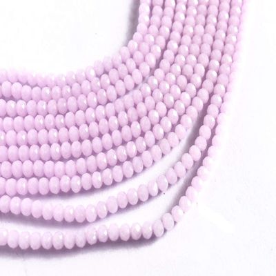 The Design Cart Translucent Pink Opaque Tyre/Rondelle Faceted Crystal Beads (2 mm) (1 String) for Jewellery Making, Beading, Embroidery, Art and Craft