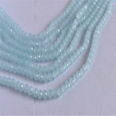 The Design Cart Light Aqua Translucent Tyre/Rondelle Shaped Crystal Beads (2 mm) 1 Line for Jewellery Making, Beading, Arts and Crafts and Embroidery.