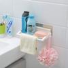 HOKIPO Multifunctional Magic Sticker Series Self Adhesive Bathroom Shelves Stoarge Tray - Soap Dish with Towel Rod Napkin Holder view 1