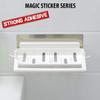 HOKIPO Multifunctional Magic Sticker Series Self Adhesive Bathroom Shelves Stoarge Tray - Soap Dish with Towel Rod Napkin Holder view 3