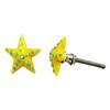 Indian-Shelf Pack of 4 Handmade Decorative Drawer Knobs Yellow Glass Star Dot Wardrobe Dresser Knobs view 1