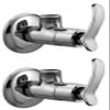 Drizzle Duck Brass Angle Valve Stop Cock for Bathroom Taps, Geyser and Wash Basin Connection (Silver, Chrome Finish, 2-Pieces) view 1