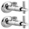 DRIZZLE Tarim Brass Angle Valve Stop Cock for Bathroom Taps, Geyser and Wash Basin Connection (Silver, Chrome Finish, 2-Pieces) view 1