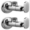 DRIZZLE Solo Brass Angle Valve Stop Cock for Bathroom Taps, Geyser and Wash Basin Connection (Silver, Chrome Finish, 2-Pieces) view 1