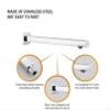 DRIZZLE Square Stainless Steel Bathroom Overhead Shower Arm/Rain Shower Rod (18-Inch, Silver, Chrome Finish, 2-Pieces) view 2