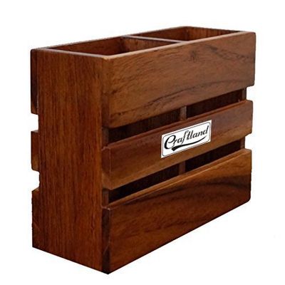 Craftland Wooden Cutlery Holder/Pen Holder for Kitchen Dining Table Multipurpose Stand