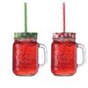Feliz 450 ml Set of 2 Large Mason Jars with Straw Random Colours for Return Gift/Anniversary Gift/Birthday Gift for Drinking Coffee, mocktails, Shakes, Juice view 1