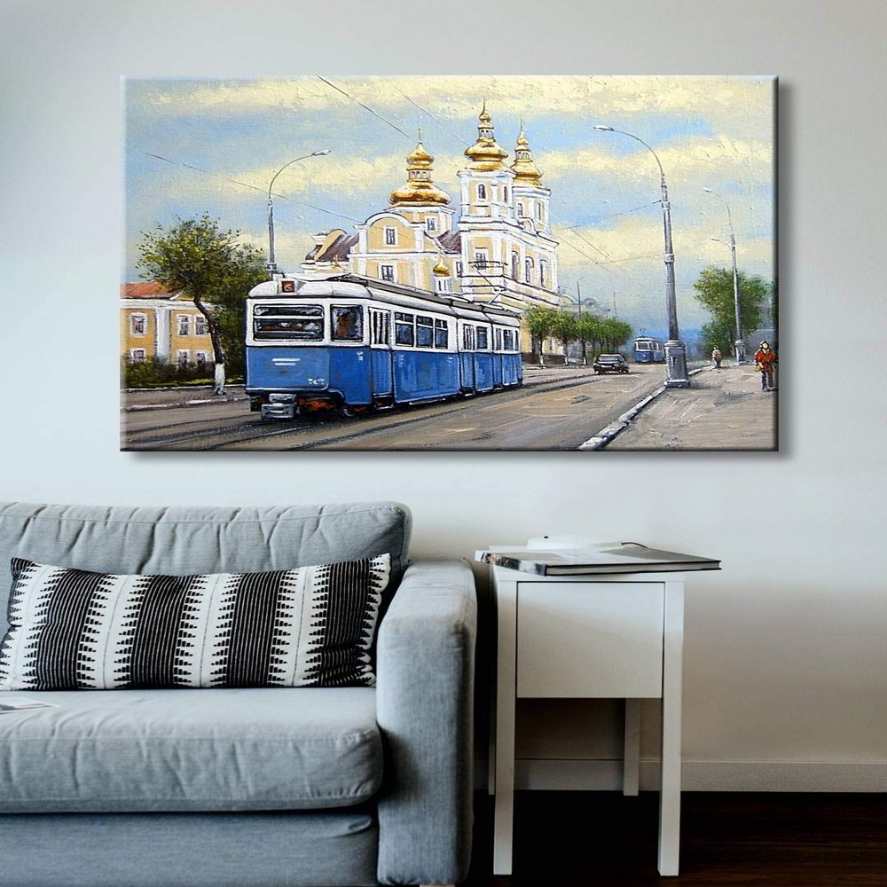 999STORE Wooden Stretched Framed paintings for living room wall painting art frames bed dcor home Old city painting for wall decoration (Canvas 18X24 Inches Strectched Canvas) FLPSZ131072017117
