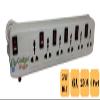 Gadget-Wagon 6 Plug Extension | Individual Switch | Universal Input | 5 Meters Cord Length Power Strip, 240 Volts, White,Socket view 2