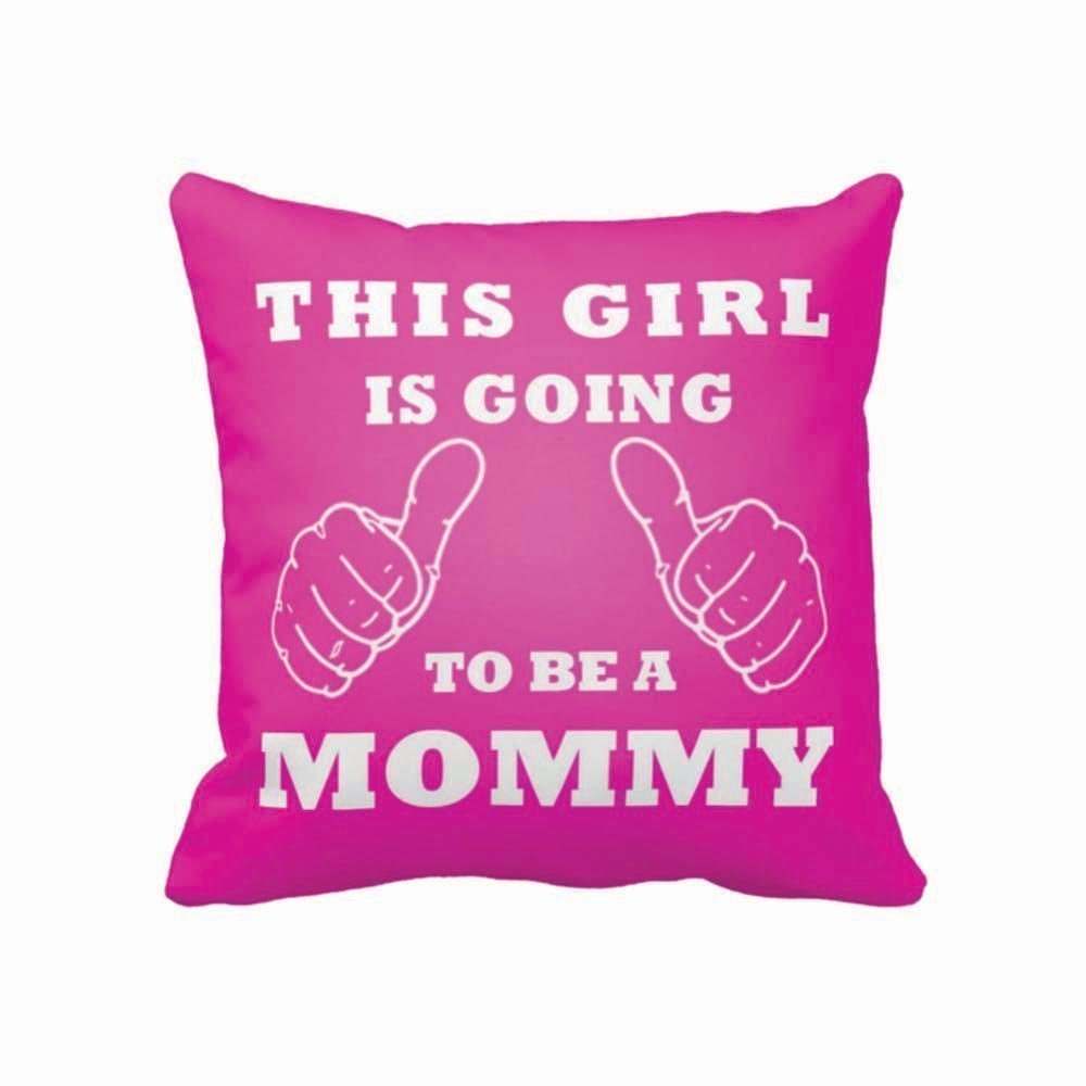 TheYaYaCafe Birthday Gifts for Mom to Be 16 x 16 inches This Girl is Going to Be Mommy Printed Velvet Cushion Cover Throw Pillow