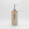 TOTO DEALS Premium Stone and Wood Unique Shape Liquid Soap Dispenser (1 Piece) (Material: Stone/Wood & Plastic, Capacity: 450ml, Colour: Sand) view 1