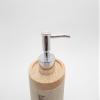 TOTO DEALS Premium Stone and Wood Unique Shape Liquid Soap Dispenser (1 Piece) (Material: Stone/Wood & Plastic, Capacity: 450ml, Colour: Sand) view 4