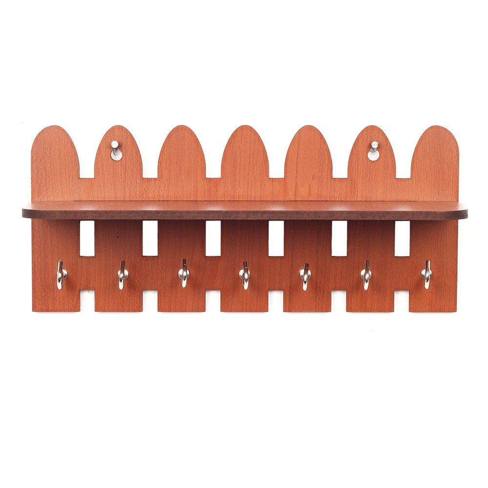 Sehaz Artworks GardenFence-Brown-KeyHolder Wooden Key Holder (7 Hooks)