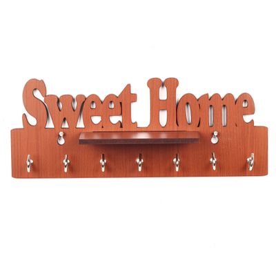 Sehaz Artworks Home Decoration Items Wooden Key Holder (7 Hooks)