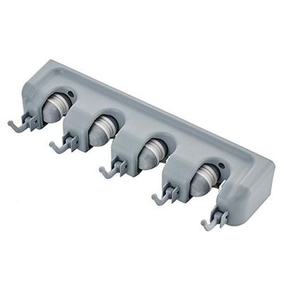 MURTISIDDH Mop and Broom Holder, Multipurpose Wall Mounted Organizer Storage Hooks, Ideal Broom Hanger for Kitchen Garden and Garage (4 Position 5 Hooks)