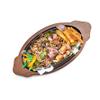 Simran Handicrafts Wood Oval Base Sizzler Plate with Dish - 1 Pc, Brown view 2