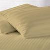 Jaipur Linen Cotton Luxurious Striped 2 Piece Sateen Pillow Cover Set , California King Size 20 Inch x 30 Inch-Golden, 300 GSM view 3