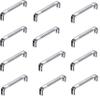 HOMEPRODUCTS4U Stainless Steel Finish Oval D Drawer or Cabinet Handles, 4-Inch, Silver - Pack of 12 view 1