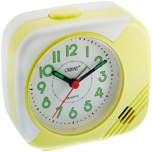 Orpat Tbb 207 Plastic Alarm Clock (Yellow, 1.1 Inch X 3.9 Inch X 3.9 Inch)