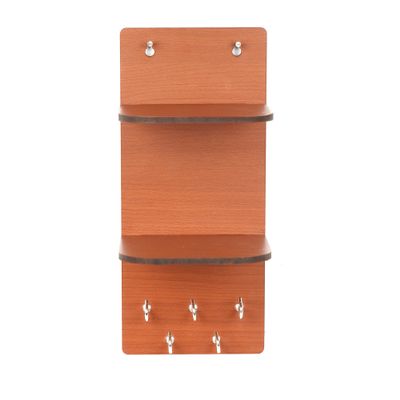 Sehaz Artworks Vertical 2-Shelf MDF Key Holder (Size: 25 cm x 11 cm x 0.3 cm, Color: Brown)