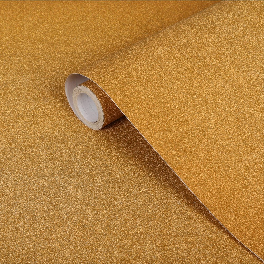 CVANU 1X7 Foot Glitter Golden Self Adhesive Shelf Liner Film Vinyl Peel-Stick Multipurpose Roll