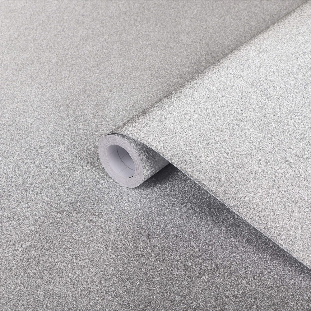 CVANU 1X7 Foot Glitter Silver Self Adhesive Shelf Liner Film Vinyl Peel-Stick Multipurpose Roll