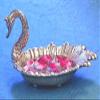 Saudeep India Trading Corporation Oxidize Metal Decorative Swan Bowl Tray Set with Spoon Showpiece, 10x9x10cm(White) view 1