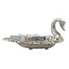 Saudeep India Trading Corporation Oxidize Metal Decorative Swan Bowl Tray Set with Spoon Showpiece, 10x9x10cm(White) view 3