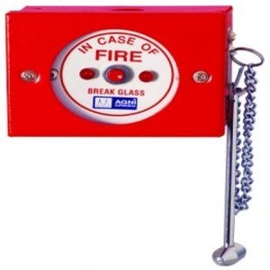 Agni Suraksha Manual Call Point with Chain Hammer BG-M.S.II 120 x 90 x 55 mm - Red