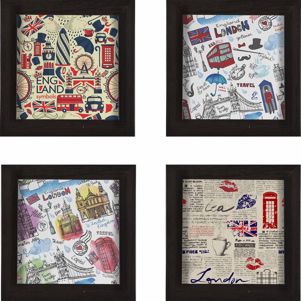 Paper Plane Design Coasters Set of 4 Handmade Designer Patterns for Home, Office and Gifting. (Coaster - D)