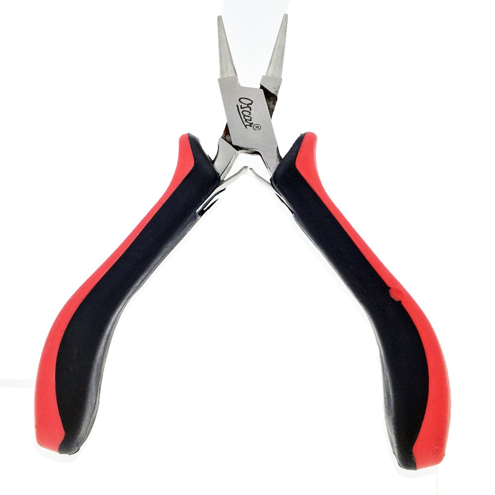 Oscar Heavy Duty Stainless Steel Round Nose Plier Tool for Beading and Jewellery Making 130MM with Dual Color Handle Grip
