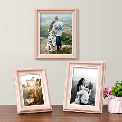 Art Street - Rose Pink Table Photo Frame For Home Dcor, Office Desk, Tabletop, Bedroom & Living Room (Rose Pink Set 3) (4x6, 5x7, 6x8)
