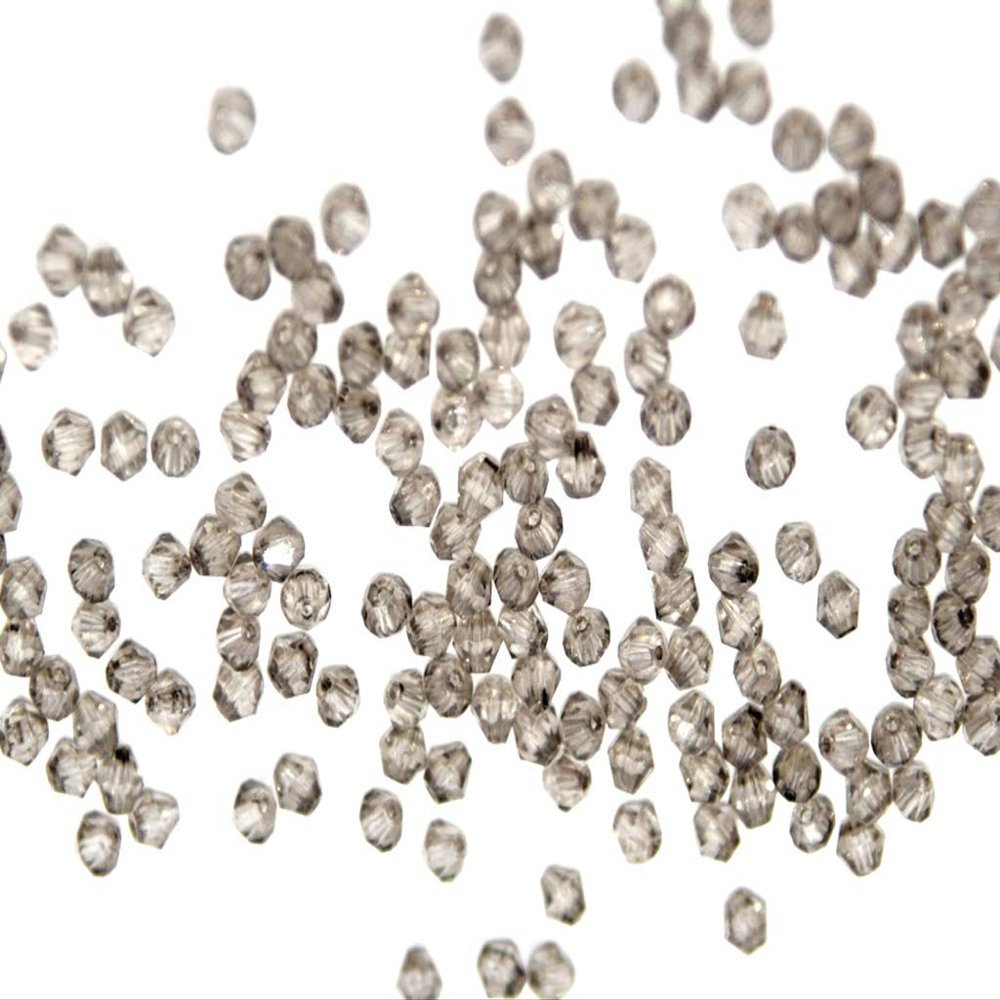 The Design Cart Smoke Black Bicone Crystal Beads (4 mm) 1 String for ? Jewellery Making, Beading, Arts and Crafts and Embroidery.