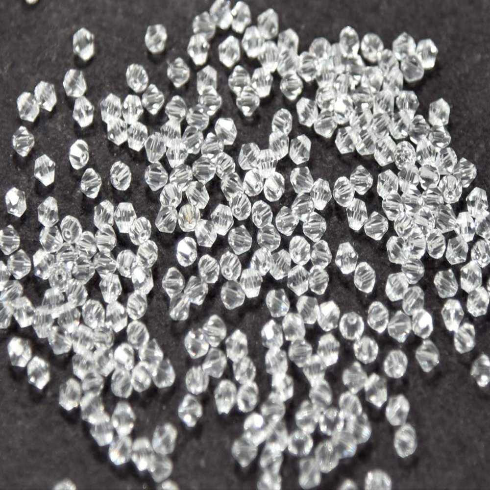 The Design Cart White Bicone Crystal Beads (5 mm) 1 String for Jewellery Making, Beading, Arts and Crafts and Embroidery.